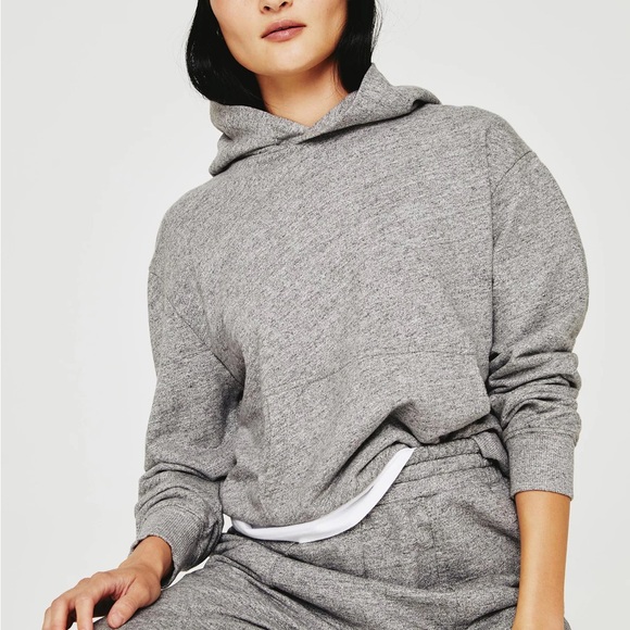 NWT AG Jeans Adriano Goldschmied Nova Cotton Vintage Hoodie Moflog Light Gray XS - Picture 8 of 13